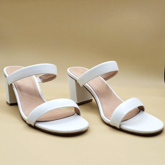 SOLUDOS Ines Heels Cushioned All White Women's Size 9/39.5 Strappy summer - Picture 1 of 9